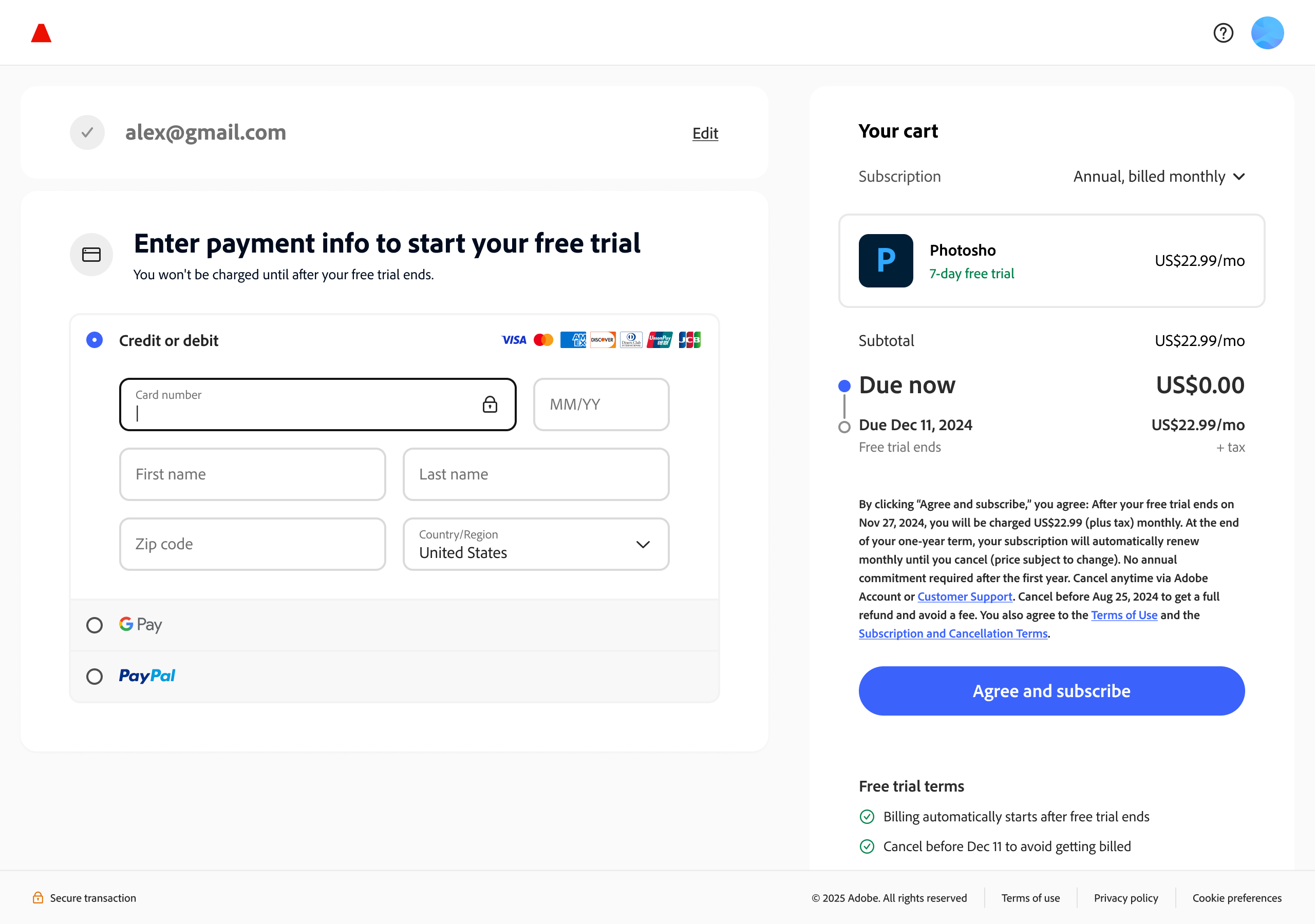 Checkout — after redesign